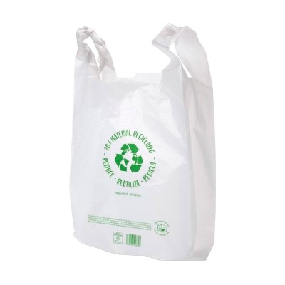 BOLSA CAMISETA 42 x 55 70% RECICLADA BLANCA (10 KG)