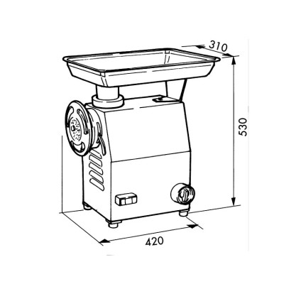 Picadora de carne MP-22 MEC, 1,5 HP