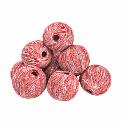 Ovillos de Algodón Blanco/Rojo