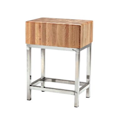 Tajo de 4 Patas de acero inox sin faldón Sin portacuchillos Altura total 90cm